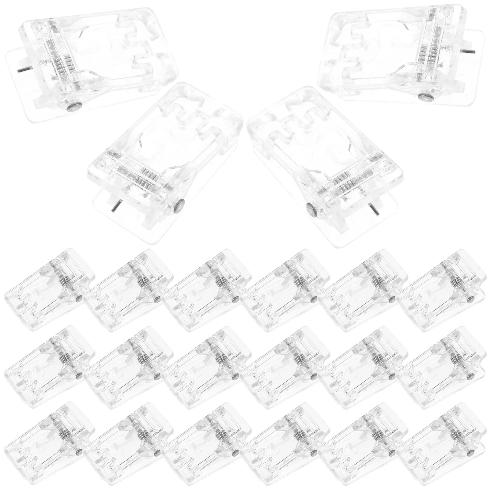 50 قطعة شارة بلاستيكية كليب حامل بطاقة الهوية شفافة الربيع محملة مايكرو المشابك الصغيرة اسم شارات مكتب الأحداث المدرسية الصغيرة #6