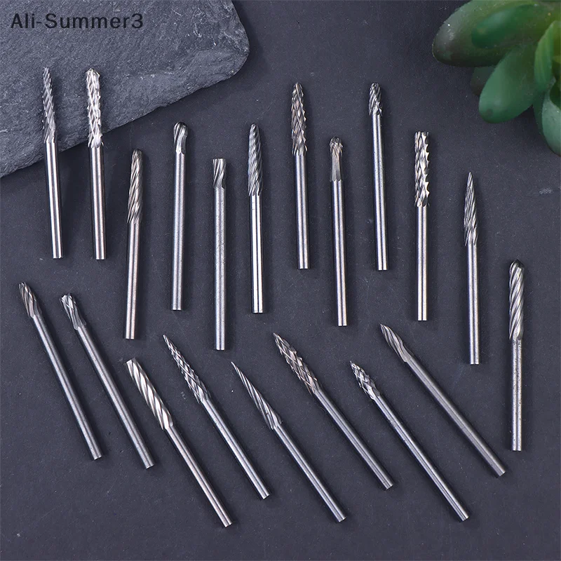 (YY) 1 pièce fichier rotatif en carbure de tungstène foret rotatif en alliage dur tige de 3mm coupe-gravure tête de meulage pour le métal et le plastique