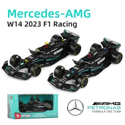 Bburago 1:43 mercedes amg 2023 w14 e desempenho f1 fórmula carro veículos fundidos modelo colecionável brinquedos de corrida