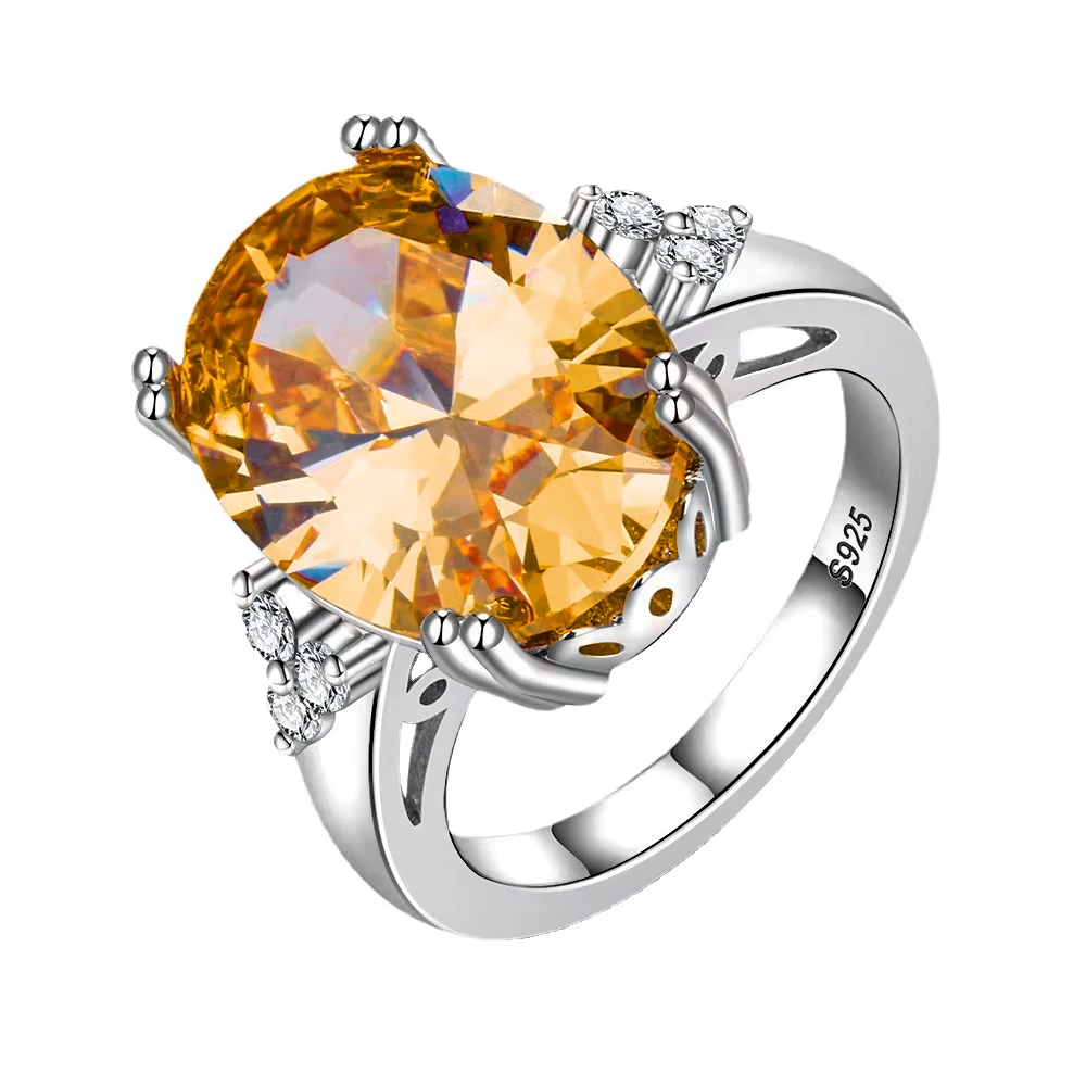 

High Quality 925 Silver Gemstone Rings for Women Wedding Anniversary Party Christmas Gift Jewelry Wedding Party Ring Wholesale