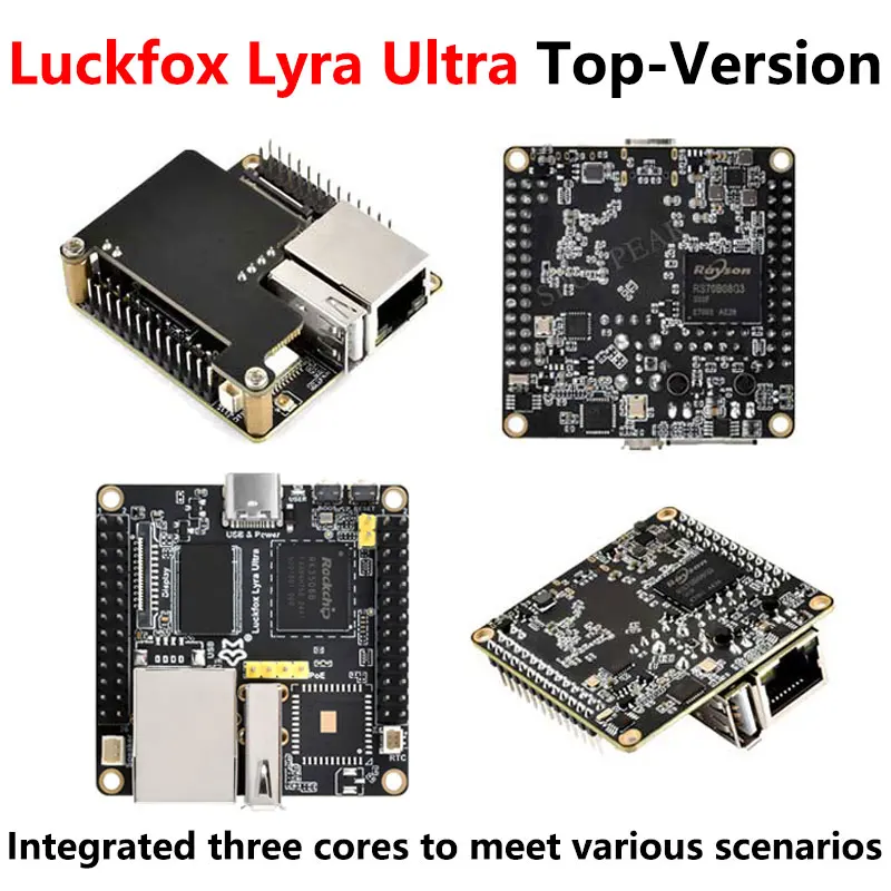 Luckfox Top-Version Luckfox Lyra Ultra RK3506B OnBoard EMMC-8GB Mic Option WiFi6 /PoE With Audio and Display Port