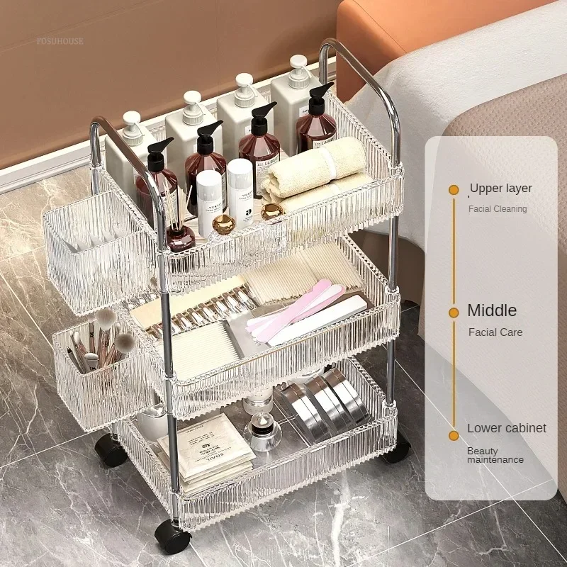 Drinks Station Organizer Nails Salon Lash Transparent Trolley Barber Spa Aesthetics Car Gold Hairdressing Wheels Utility Hotel