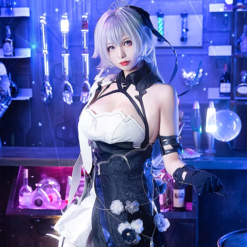 In stock! Honkai Impact 3  Cos Bronya Cosplay SILVERWIN N-EX Sexy halter dress Outfit female Halloween Costume B