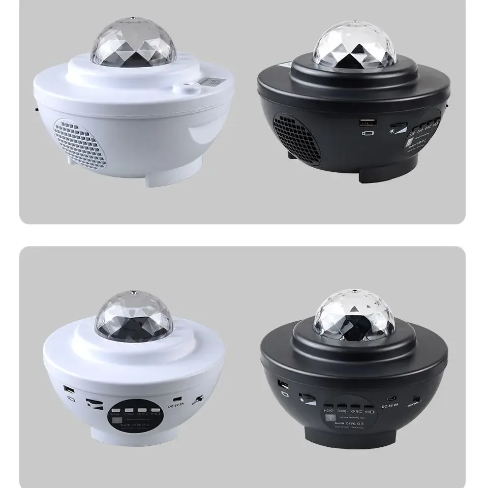 Star  Projector Starry Sky Night Light Ocean Wave Music Player Remote Projection Rotating Lamp   Bedroom Gifts