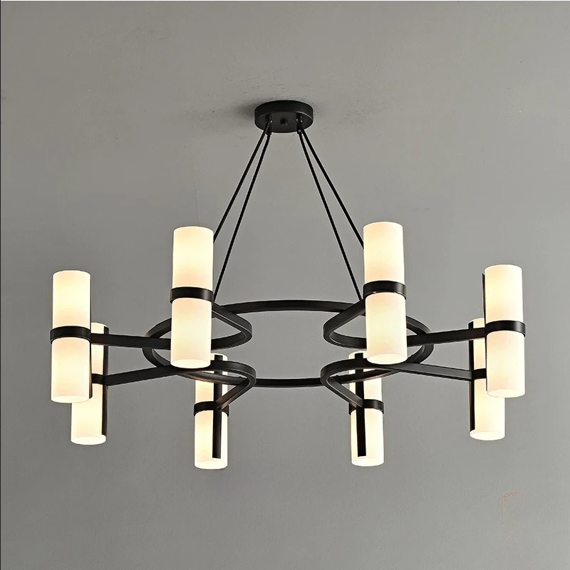 

Modern Glass Chandeliers Living Room Bedroom Background Wall Lights American Modern Hotel Staircase Corridor Light Indoor Decor