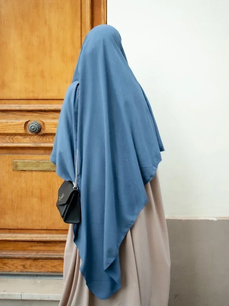 Eid prière prenda Hijab largo Khimar Ramdan musulmán largo Headcarf mujeres una pieza Jubha islámico Hijabs Musulman Dejellab 2025