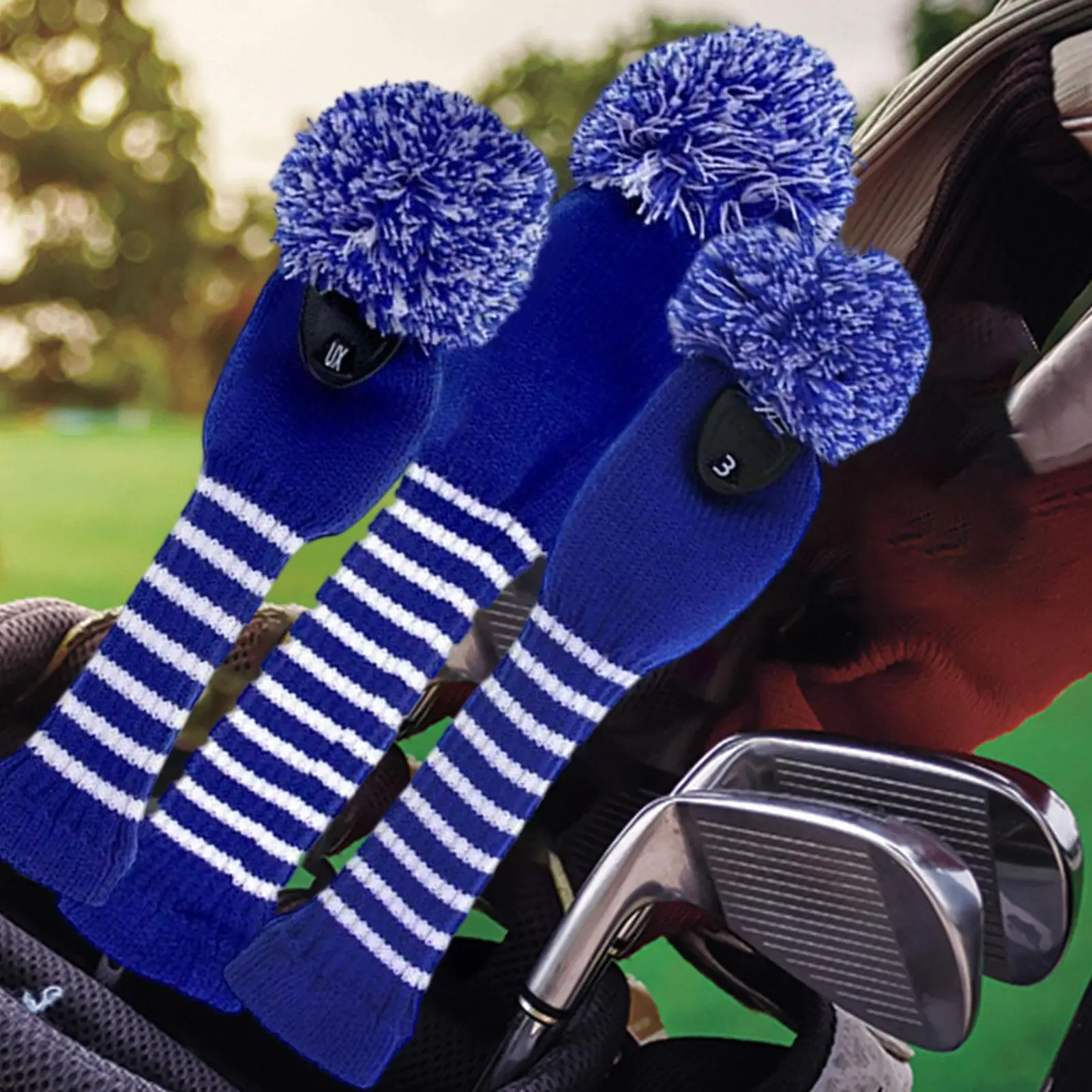 أغطية رأس الجولف أغطية رأس الجولف للخشب والسائق 3 قطع حماة محبوكة لوازم عصا رياضية للمراهقين