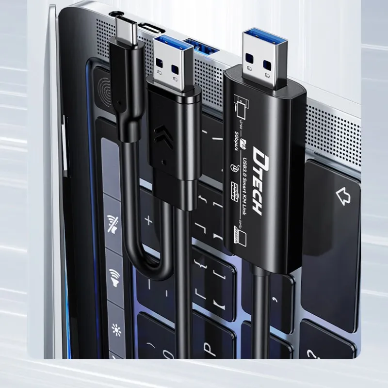 

DTECH USB-кабель для компьютера и компьютера Шнур передачи данных USB3.0 к USB-C USB-A Smart KM Link Share Cable