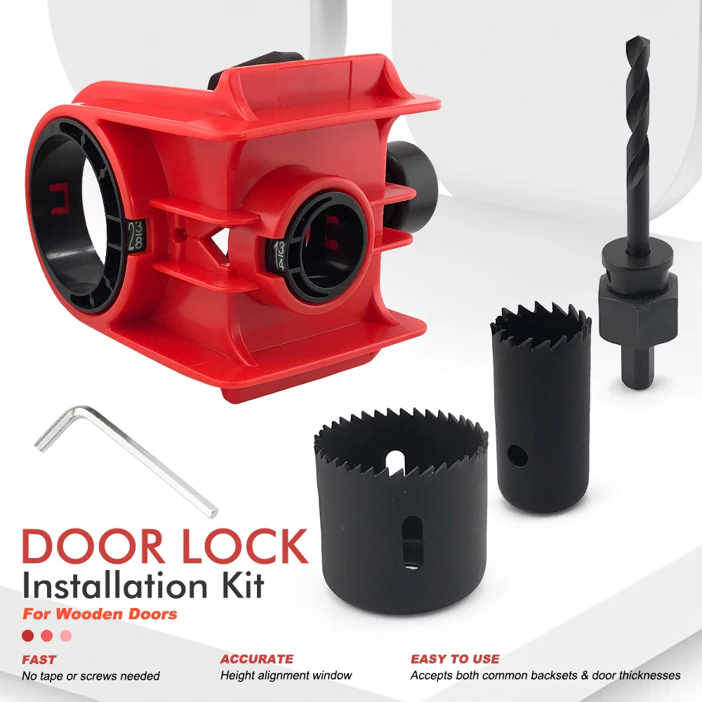 

Ball Lock Hole Opener Door Lock Installation Kit 2 Adjustable Bushings Only for Wood Doors Fit 1-3/8'' 1-3/4'' Door Thickness