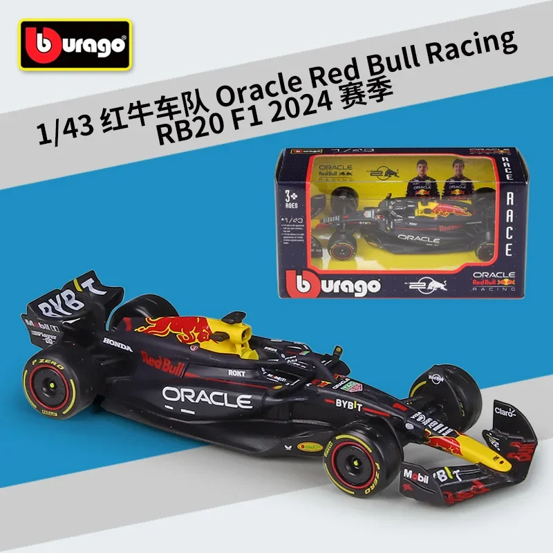 

Bburago 1:43 2024 Red Bull RB20 # 1, миниатюрная литая под давлением модель Verstappen из сплава, гоночный автомобиль, статическая имитация автомобиля, игрушка в подарок