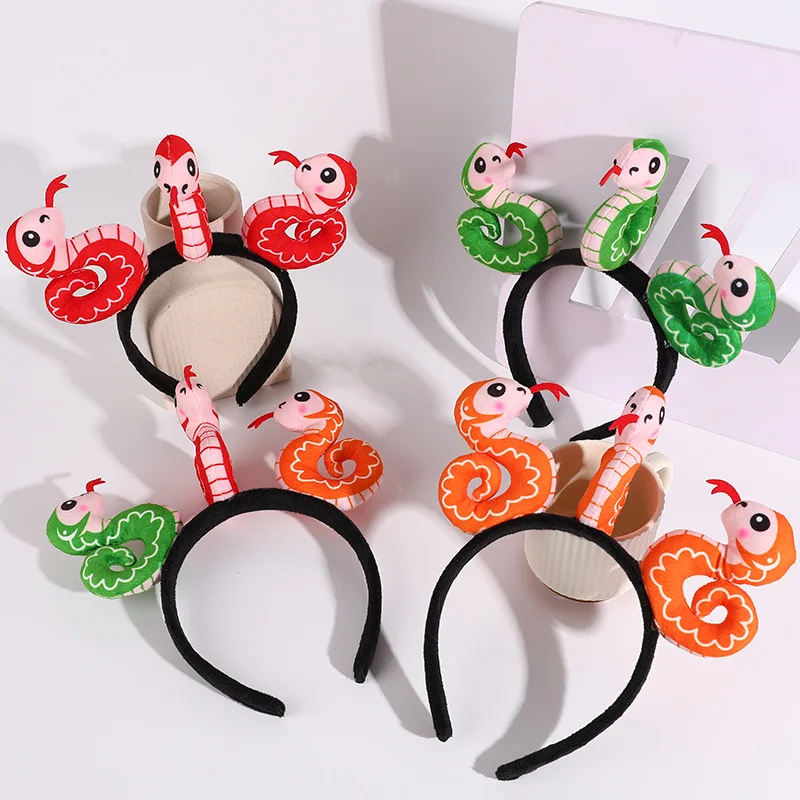 1pcs Cartoon 3D Snake Styles Adults Kids Hair Hoop New Years Festival Party Performances Accessories Chinese Zodiacal Headgears