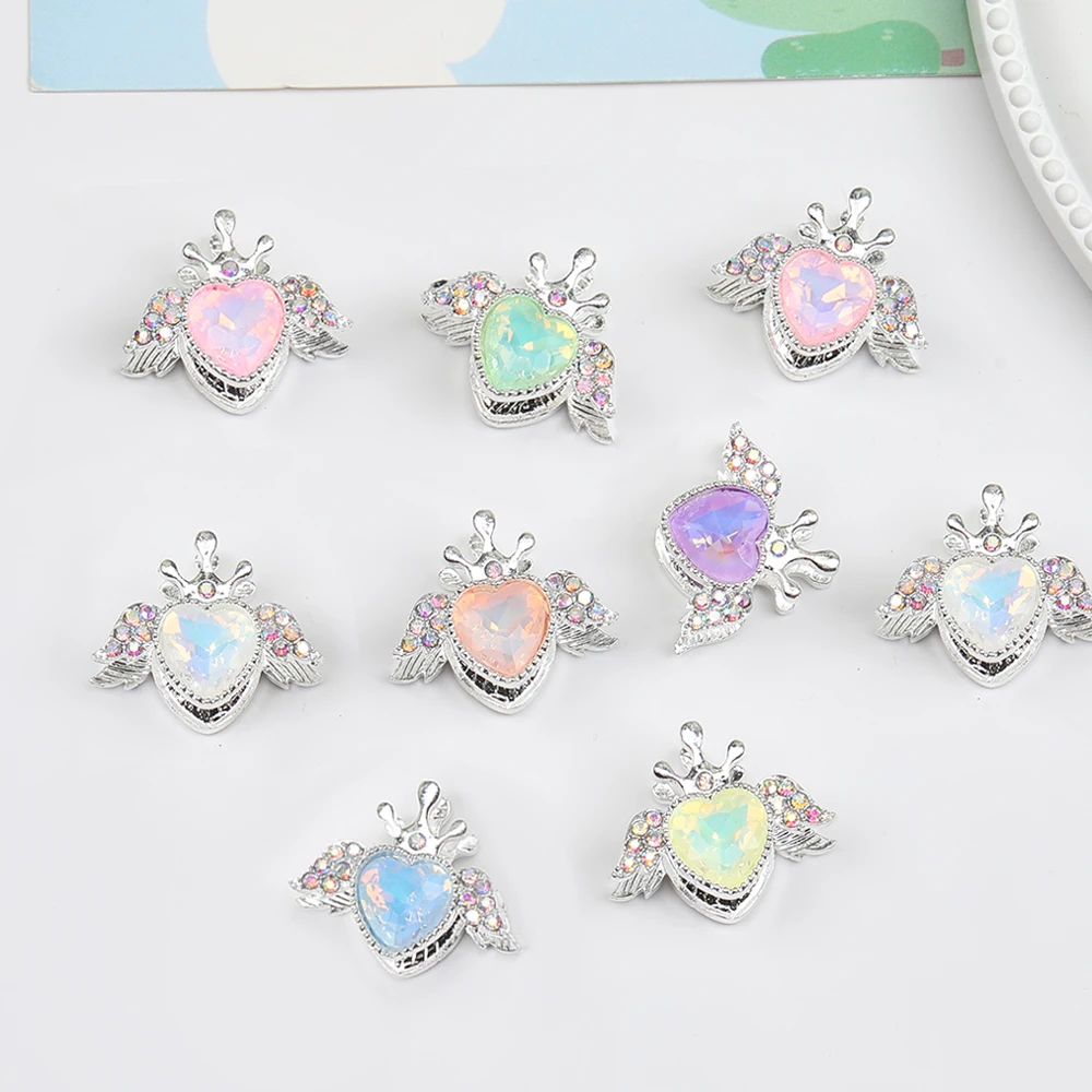 

Cordial Design 40Pcs 20*26MM Alloy Beads/Hand Made/Rhinestone Effect/Jewelry Findings & Components/Heart Shape/DIY Beads #17399