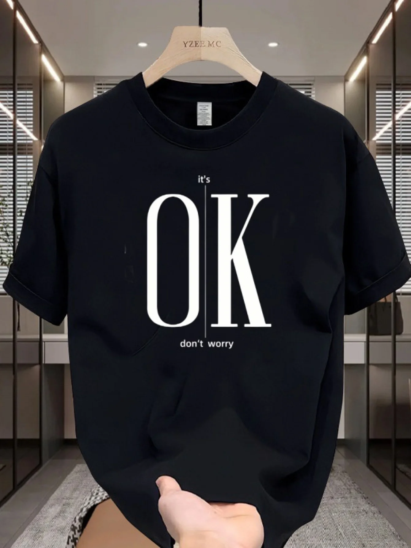 

Men's Cotton T-shirt, Casual All-Matching Base Clothes, Comfortable Sports Top