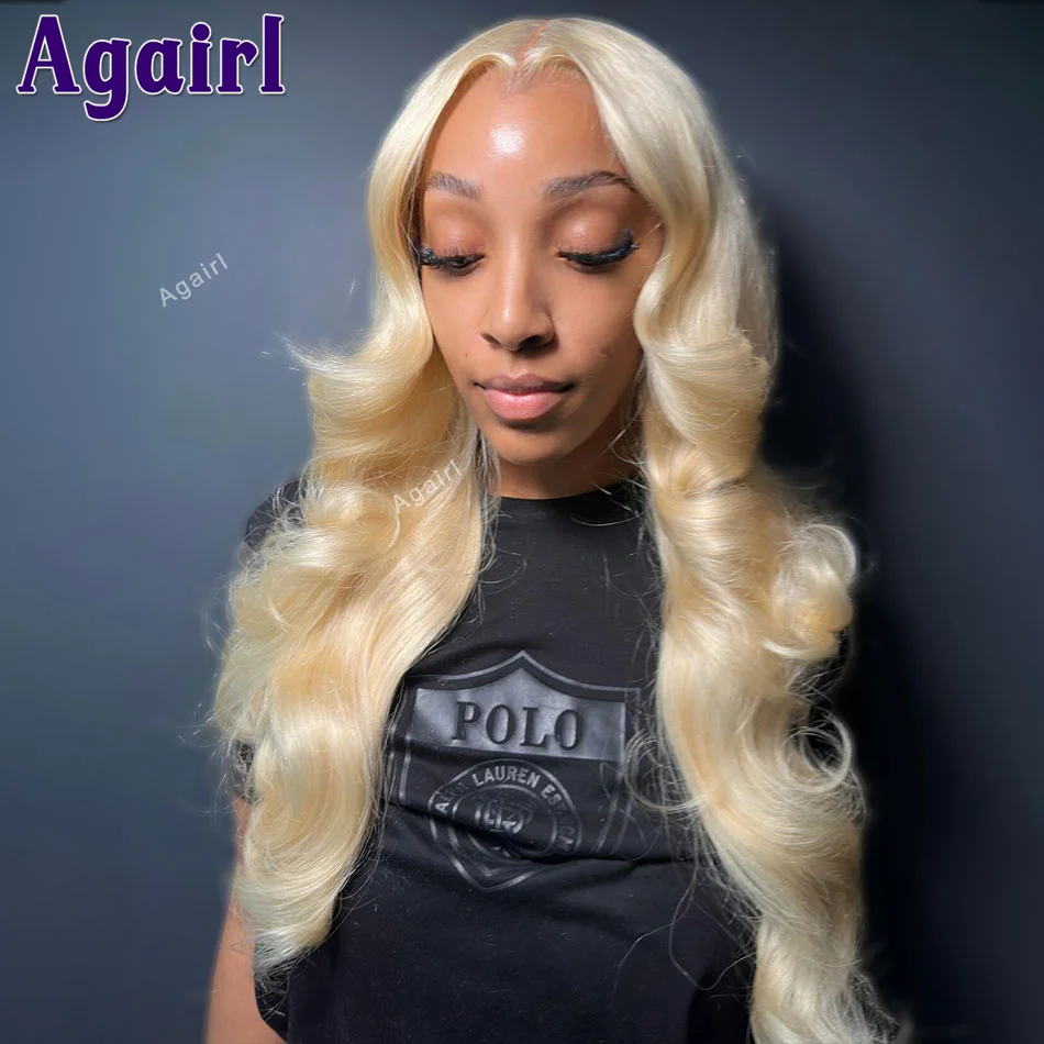 Ash Blonde 13x4 13x6 Lace Frontal Wigs Human Hair For Black Women 613 Colored Transparent Lace Front Body Wave Wigs 200% Density