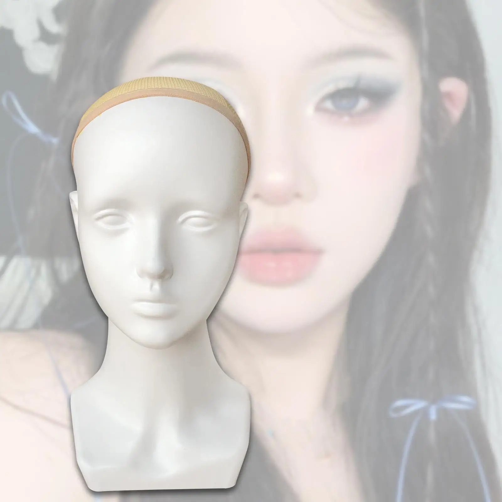 

Manikin Head Makeup Mannequin Practice Training Head for Jewelry Design Display Beauty Accessories Eyeglasses Wig Making Display