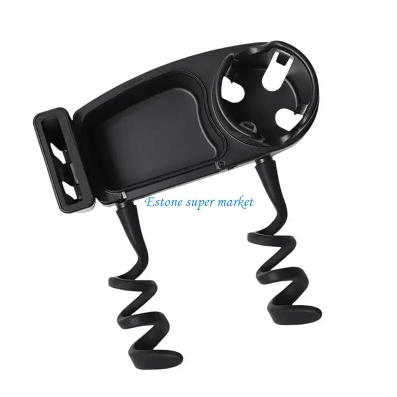 

090B 3 in 1 Strollers Milk Bottle Cup Holder for Snacks & Drink Strollers Tray Phone Holder Detachable Tray