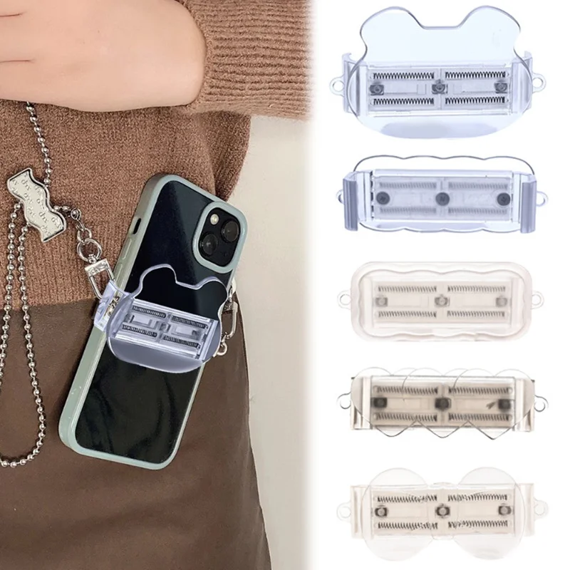 Mobile Phone Crossbody Chain Stand Back Clip Holder Cute Transparent Phone Clip Detachable Lanyard Neck Strap for Iphone Samsung