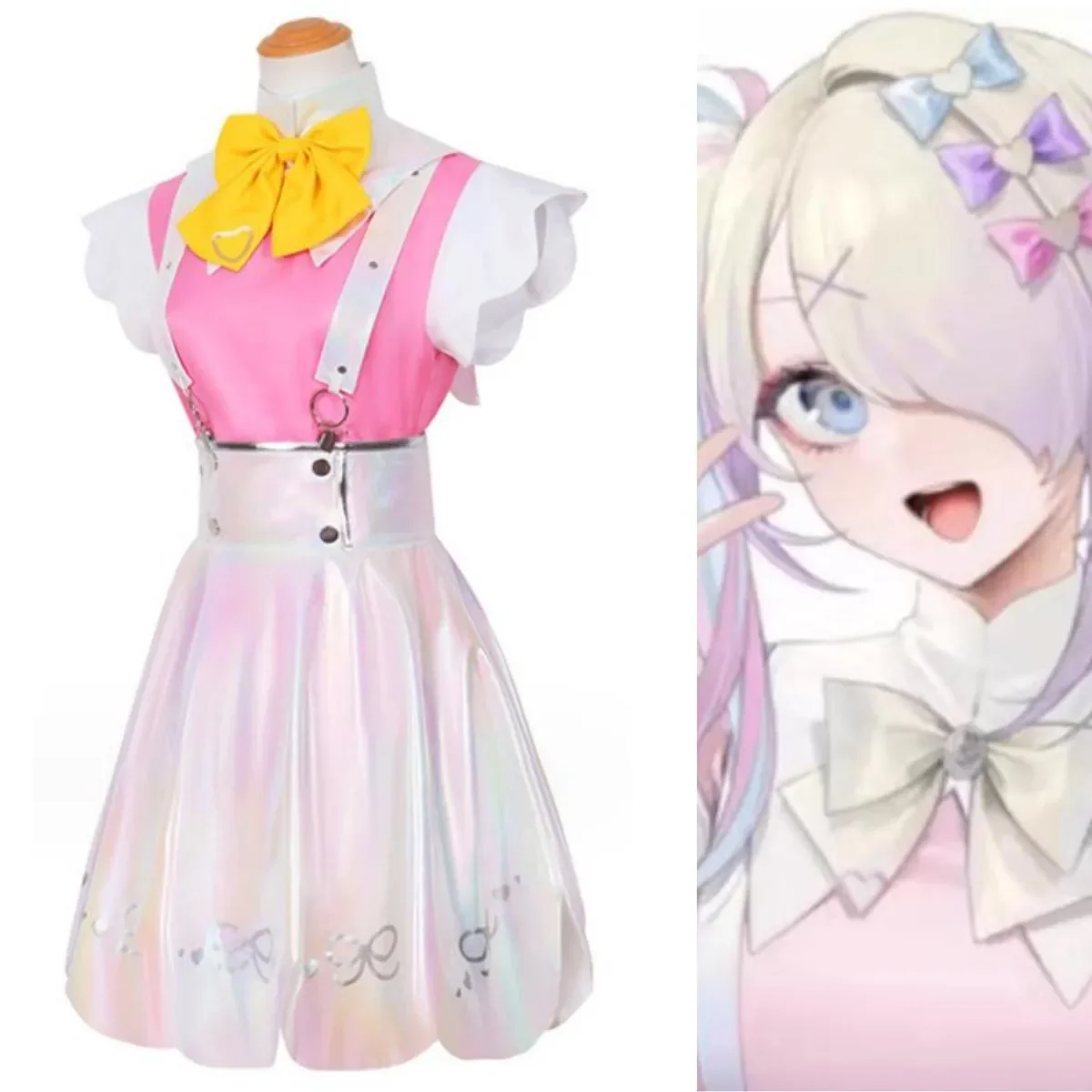 Traje de Cosplay de KAngel Abyss para mujer, juego de Anime, falda con tirantes, vestido de princesa, conjunto de fiesta de cumpleaños Kawaii Sexy