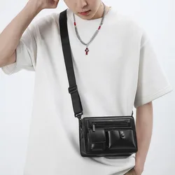 Erkekler kadınlar için küçük Crossbody çanta 2024 rahat lüks marka Pu deri kadın omuzdan askili çanta kore moda Unisex cüzdanlar Tendance