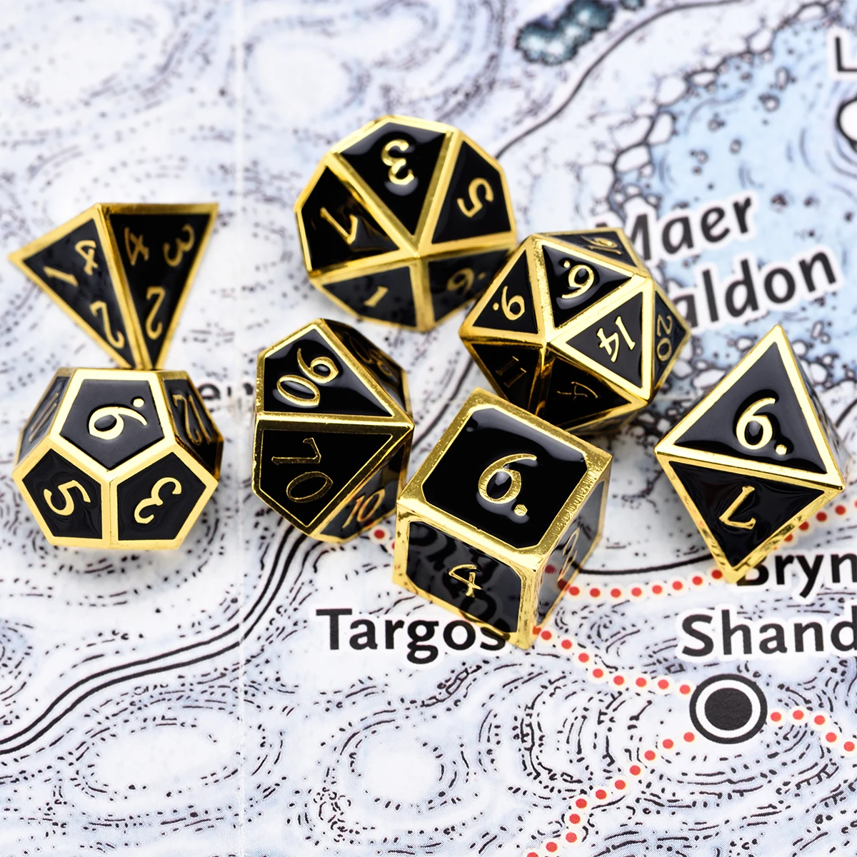 Set Dadu Logam DND Polyhedral untuk Pathfinder TRPGs