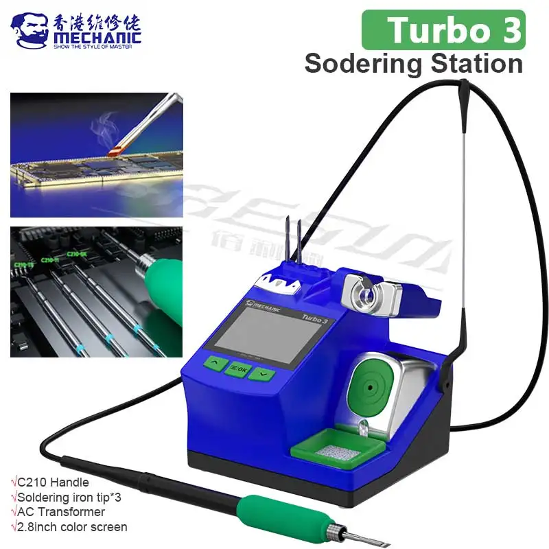 MECHANIC Turbo 3 Intelligent Precision Nano Soldering Station AC Transformer Suitable 210/245/115 Heating Cores Welding Rework S