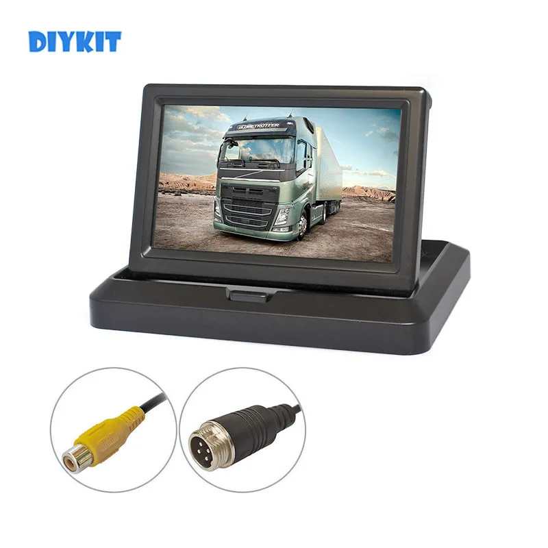 

DIYKIT 5inch Foldable TFT LCD Monitor Car Reverse Rear View Car Monitor for Camera DVD VCR