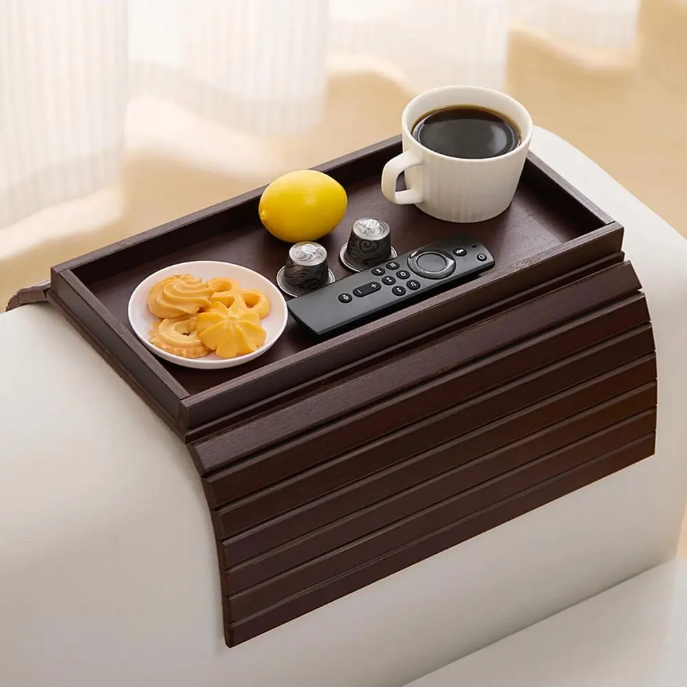

Couch Arm Tray Table, foldable Sofa Armrest Tray Table or Couch, flexible and Anti-Slip Couch Arm Cup Holder, Portable Sofa Arm