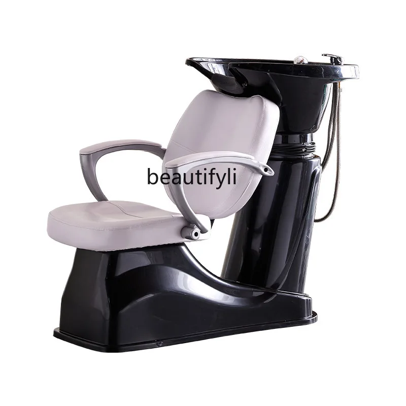 Hair salon semi-reclining hair salon shop flush massage bed hair salon ceramic basin shampoo bed