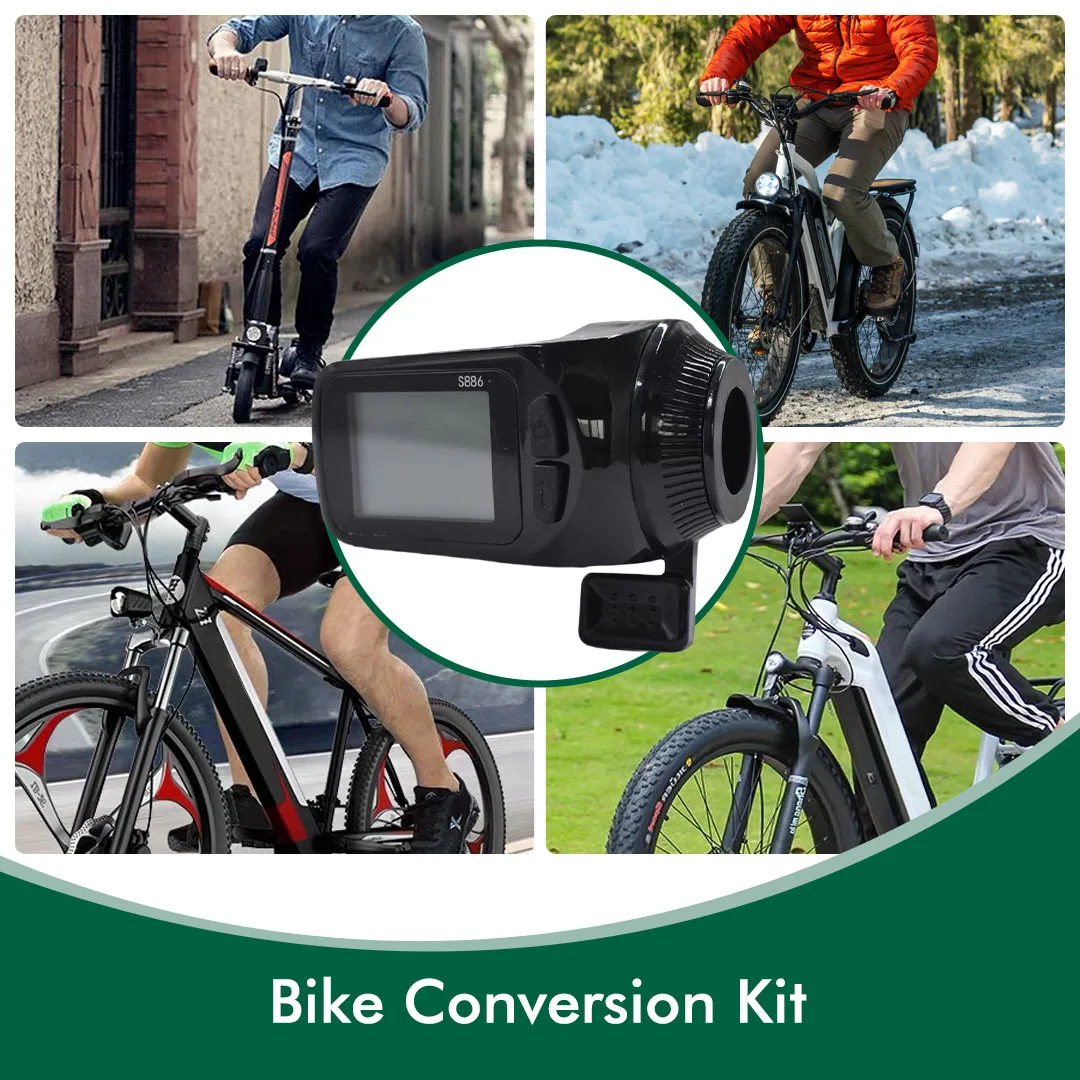 E-bike LCD S886 Colorful Display Meter 24V-60V SM/Waterproof Connection Plug Electric Bicycle Display With USB UART