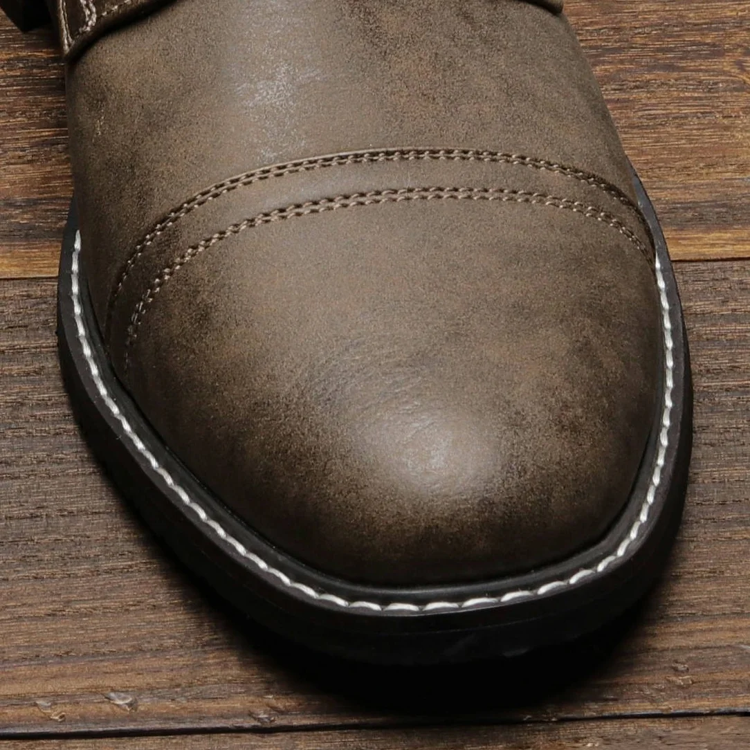 Men's Boots Cap-Toe Seam Boots For Man Smart Casual Men Boots Metal Eyelets And Hooks Matte Finish Men's Lace Up Boots