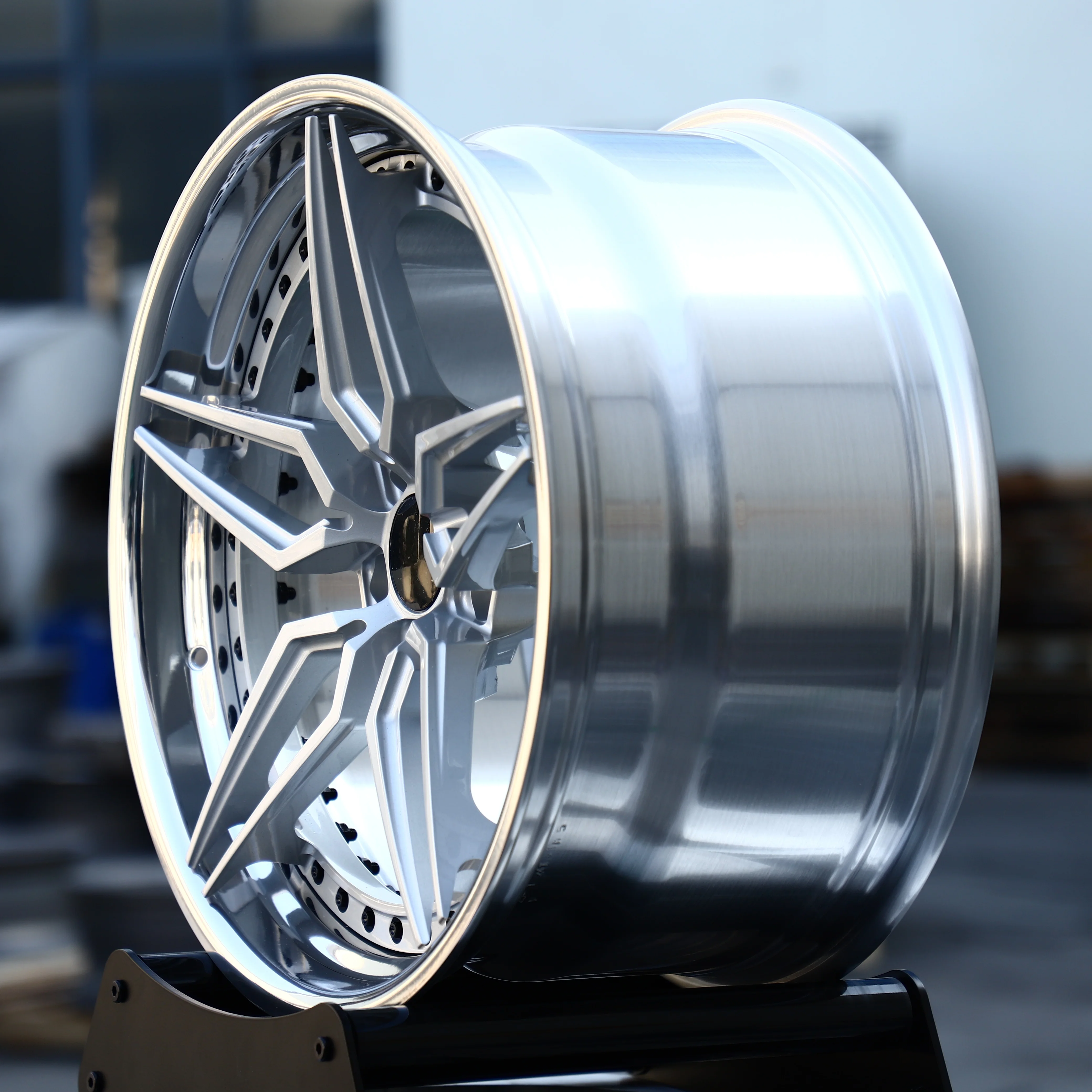 JT 18 19 20 21 Inch 5X112 2-piece Blade Y-spokes 5 Spoke Matte Silver Face Polished Edge Forged Wheels For 718 For Mustang For G