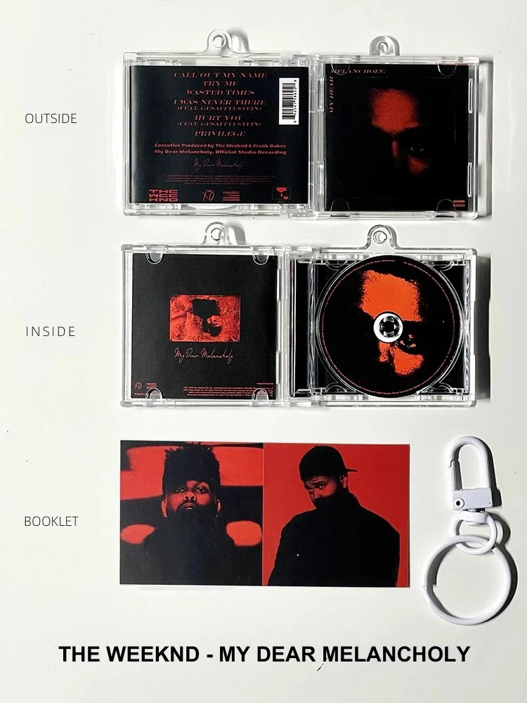 Rap The Weeknd MINI Music CD NFC Keychain My Dear Melancholy Album Acrylic Pendant Cosplay Keyring Play Songs DIY Necklace Gift