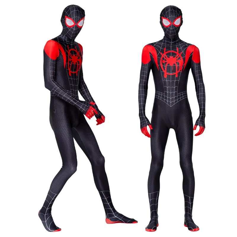 نوعية جيدة الكبار زي خارقة حللا الرجال تأثيري سبايدرمان ارتداءها القبعات هالوين كرنفال وتتسابق #5