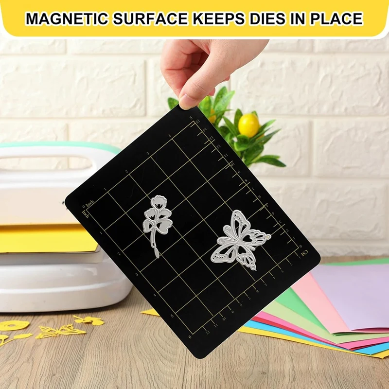 Spacers 5.9X7.8In Magnetic Spacers With Card Size Grid Die Cutting Machine Accessories Black Embossing Machine Die Pads