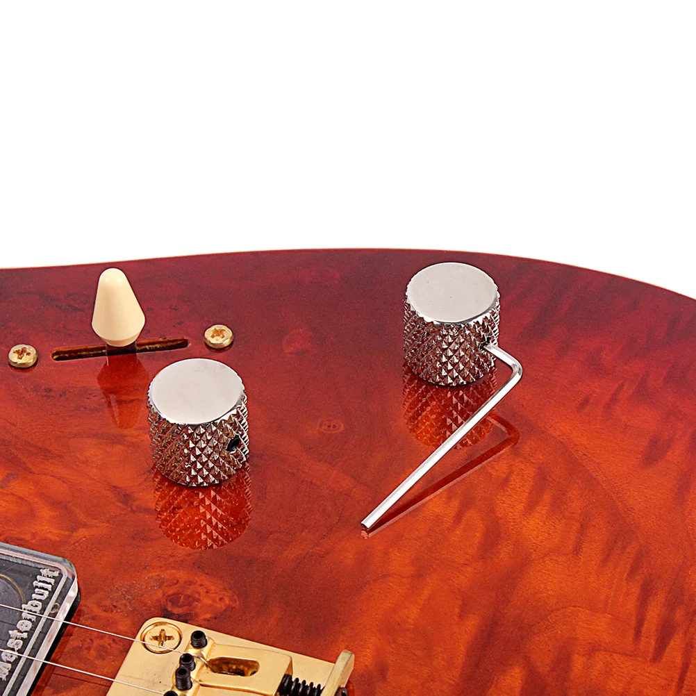 

4Pcs Aluminum Alloy Guitar Knobs Flat Design for Volume Tone Control Reliable Pot Shaft Fit Gd139a Silver Guitar Control Knob