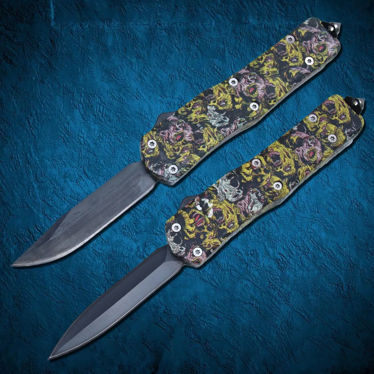 Lightweight Outdoor survival Fixed Blade knife Stainless steel Blade Coat Print handle Camping Hunting collection Knife Gift