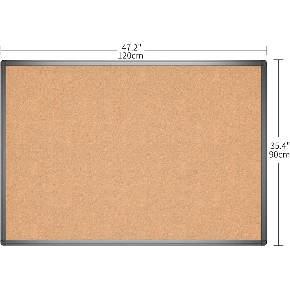 Aluminum Framed 48 x 36 Large Cork Board for Notice and Display
