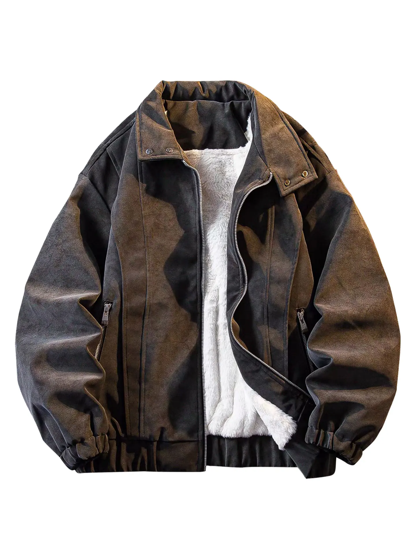 

Мужская модная утепленная повседневная кожаная куртка MUSONMU на осень-зиму, свободного кроя, на молнии, с воротником, ветрозащитная