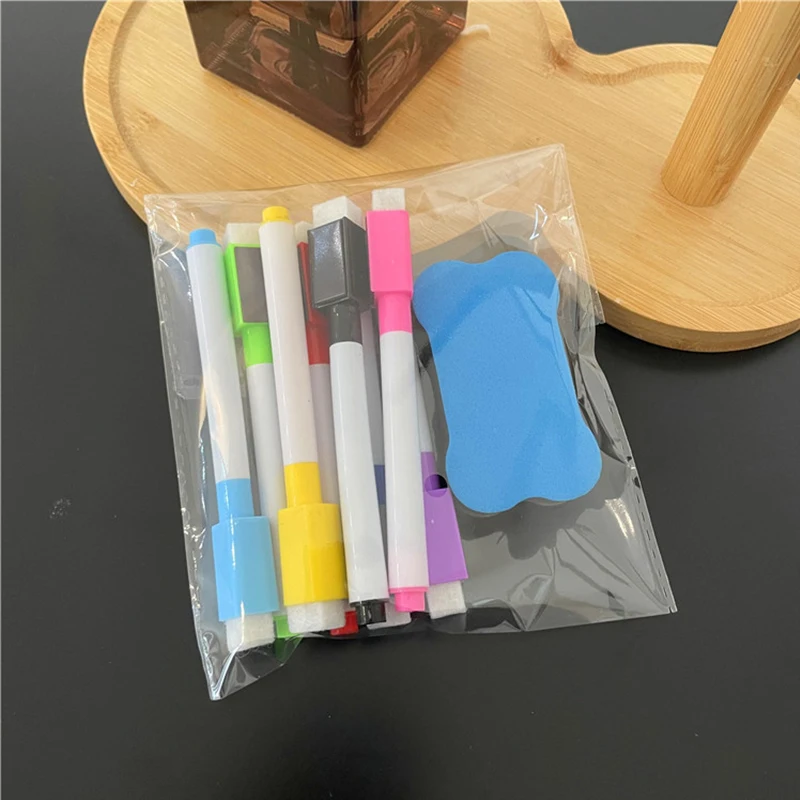 8PCS Erasable Magnetic Whiteboard Marker Pens with Whiteboard Eraser Dry-Erase Pen School Classroom White Board Accessories