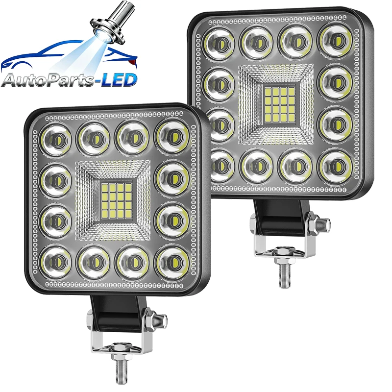 

6pcs New Car LED Working Light 3-Inch Mini Square Floodlight 28LED Engineering Auxiliary Light Off-Road Lights