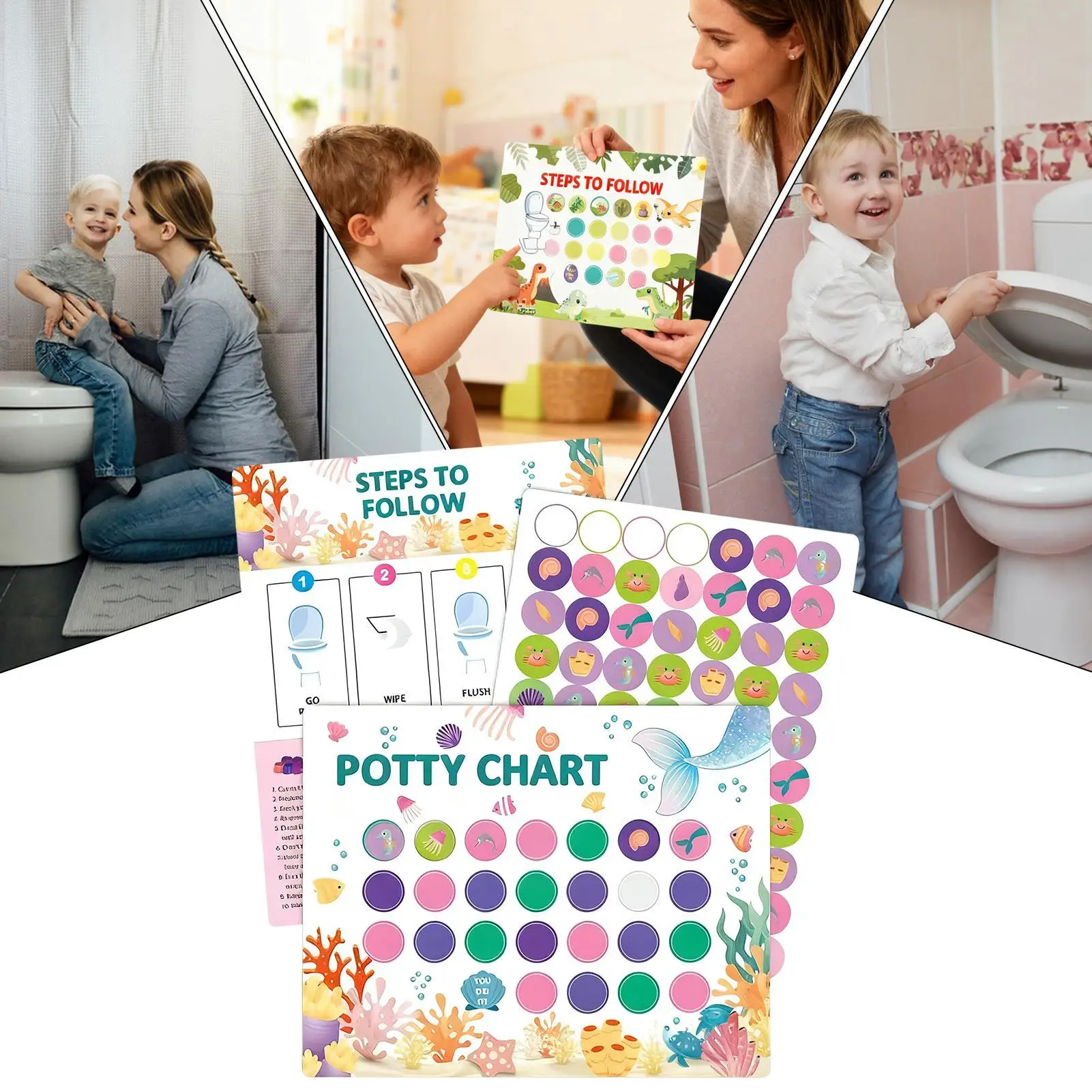 مخطط ملصق للتدريب على استخدام المرحاض، مخطط ملصق لجوائز تعلم عادة المرحاض للأطفال للتدريب على استخدام المرحاض لمدة 2-4 سنوات