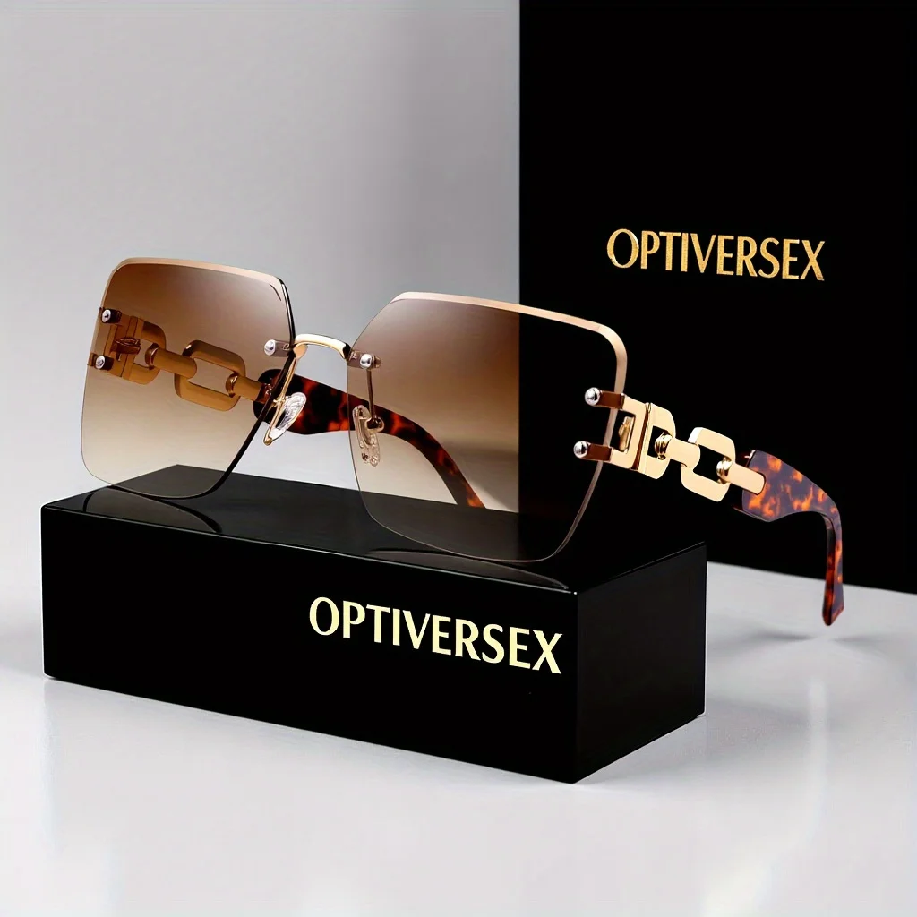 

1 шт., два стиля на выбор, квадратные очки без оправы с градиентными линзами, европейский и американский стиль, унисекс, защита от солнца, солнцезащитные очки для улицы, модные солнцезащитные очки, незаменимы для вождения, отдыха и вечеринок