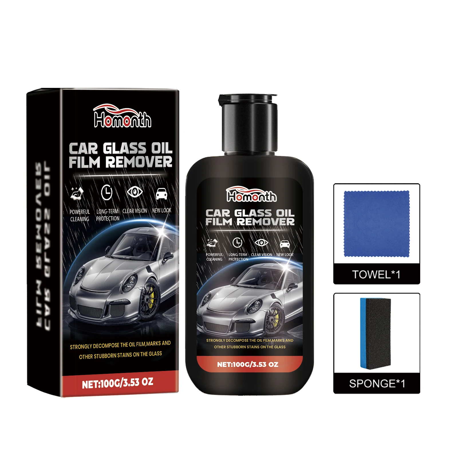 

All-in-1 Auto Glass Restoration Paste - Deep Cleans, Polishes & Protects, Waterproof Coating for Crystal Clear Driving