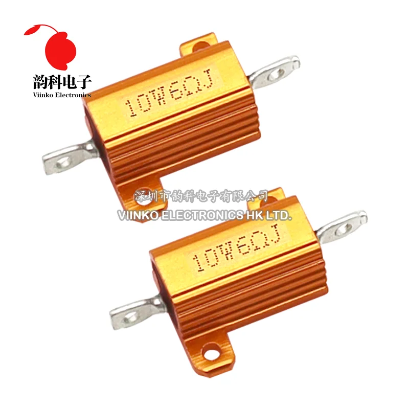 1PC 10W 25W Aluminum Power Metal Shell Case Wirewound Resistor 0.01 ~ 30K 0.1 1 2 3 4 5 6 8 10 20 25 100 150 1K 10K ohm RX24