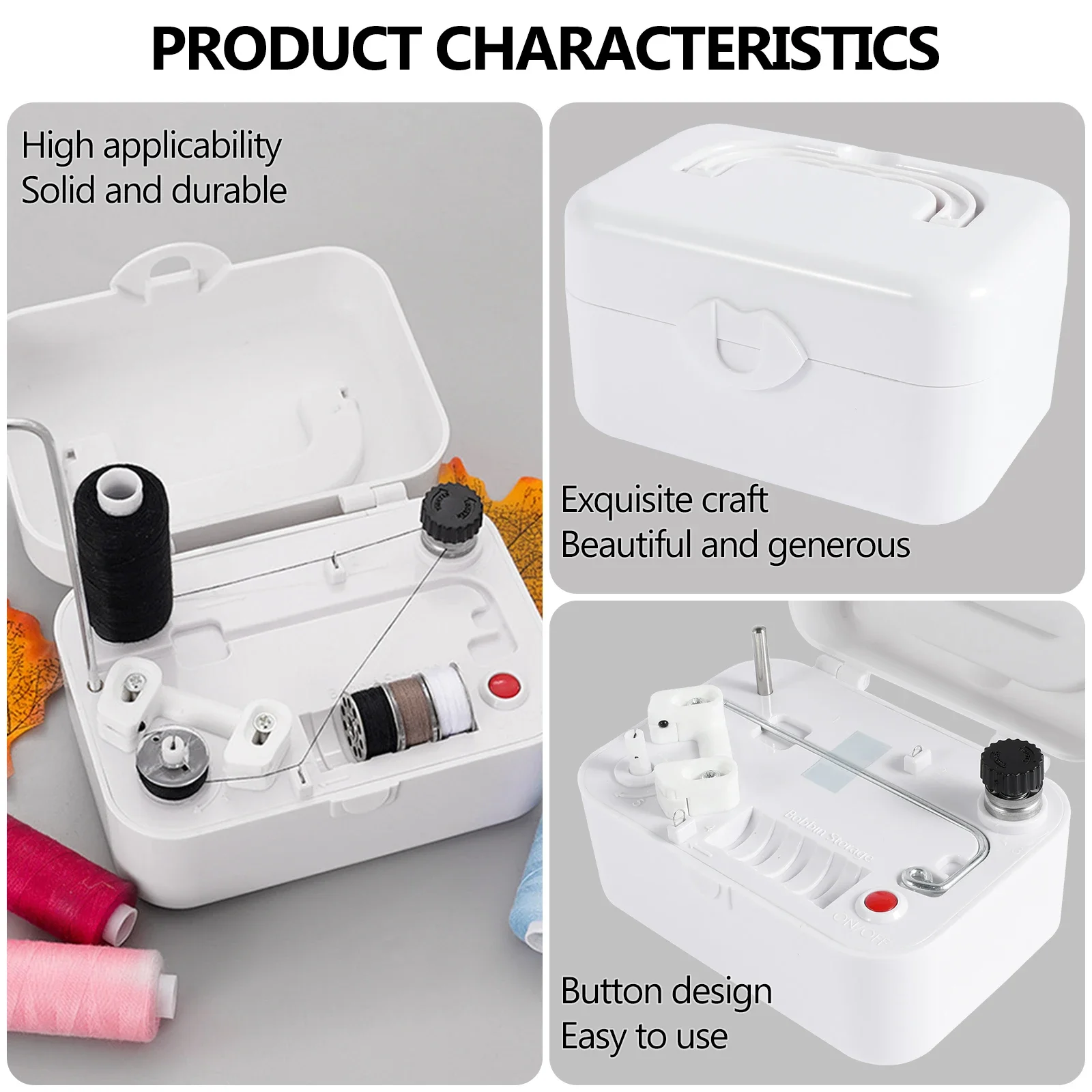 Electric Bobbin Winder Portable Bobbin Winder with Handle Automatic Bobbin Winder Machine Sewing Winding Tool