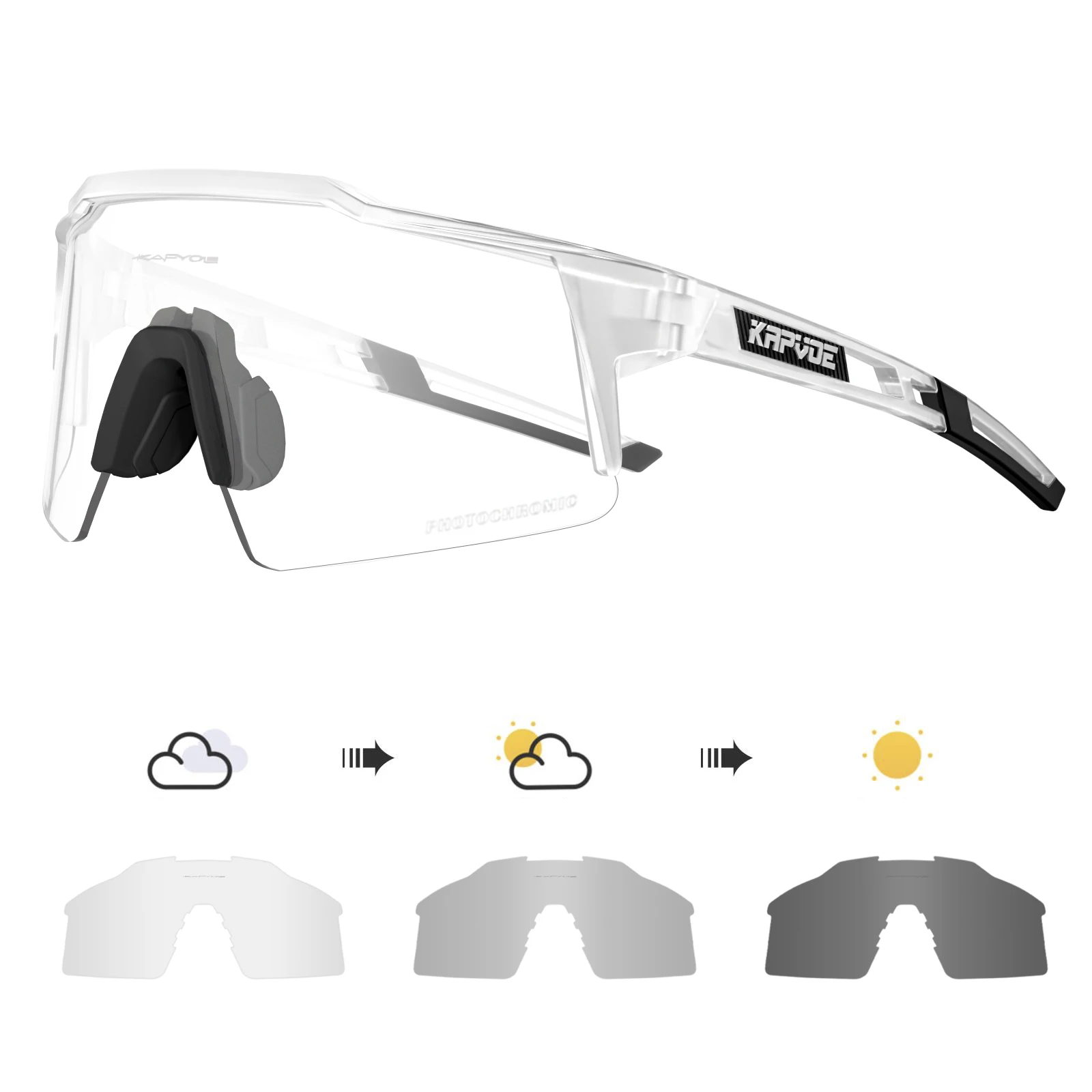 Kapvoe Fotochromische Fietsen Zonnebril Voor Mannen Cycl Bril Mountainbike Bril Vrouwen Outdoor Sport Hardlopen Uv400 Brillen Brillen