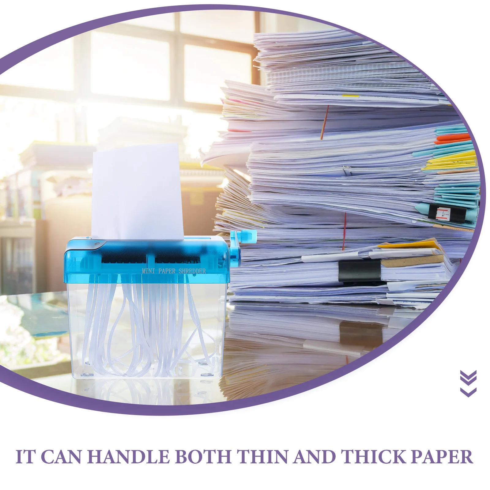 

Desktop Hand-cranked Paper Shredder Office Shredders for Home Use Convenient Abs Small