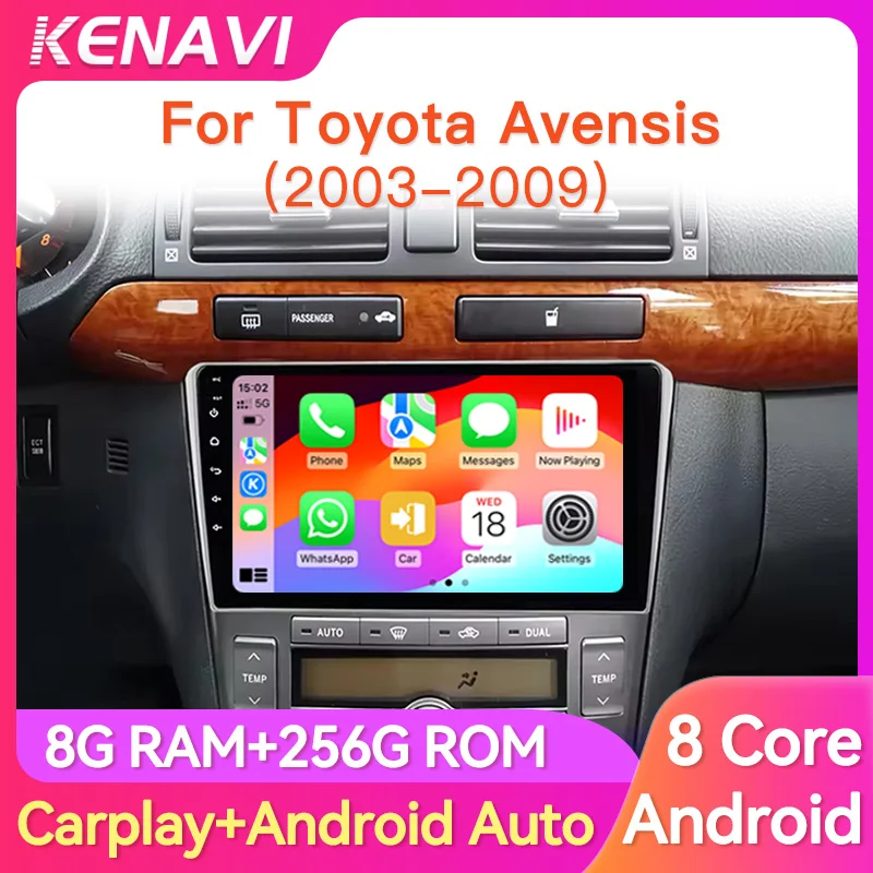 2 Din Car Stereo Radio For Toyota Avensis T25 2003-2009 Lntelligent Center Multimedia Player Carplay Android Auto Smart Systems