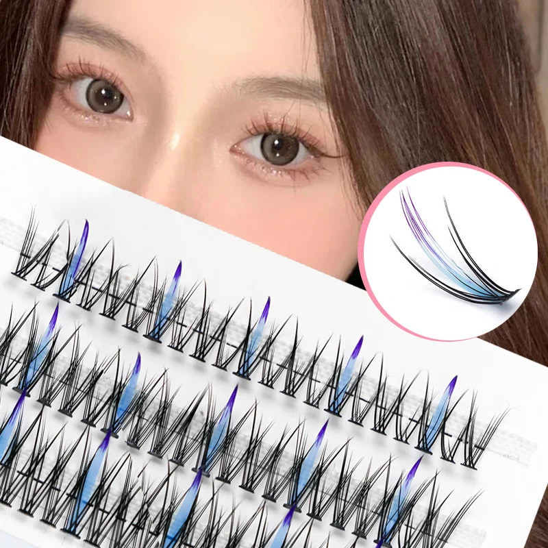 Fishtail Eyelashes Natural Slender Cross Simulation Fish Tail Individual Lashes Extension Soft Curly false eyelashes Makeup