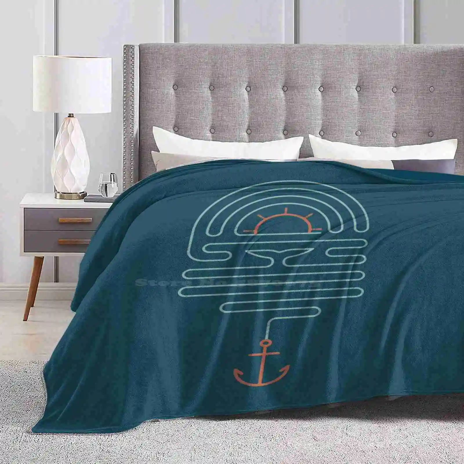 The Tale Of The Whale All Sizes Soft Cover Blanket Home Decor Bedding The Paper Crane Rick Crane Thepapercrane Blue Graphic